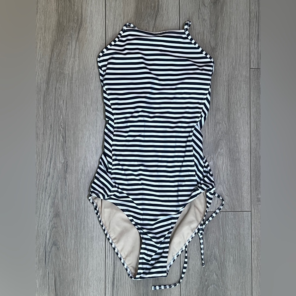 Albion Fit The Weekender One Piece Navy and White Striped Swimwear